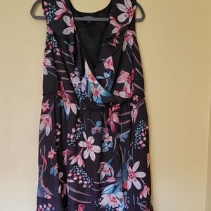 Floral faux wrap dress